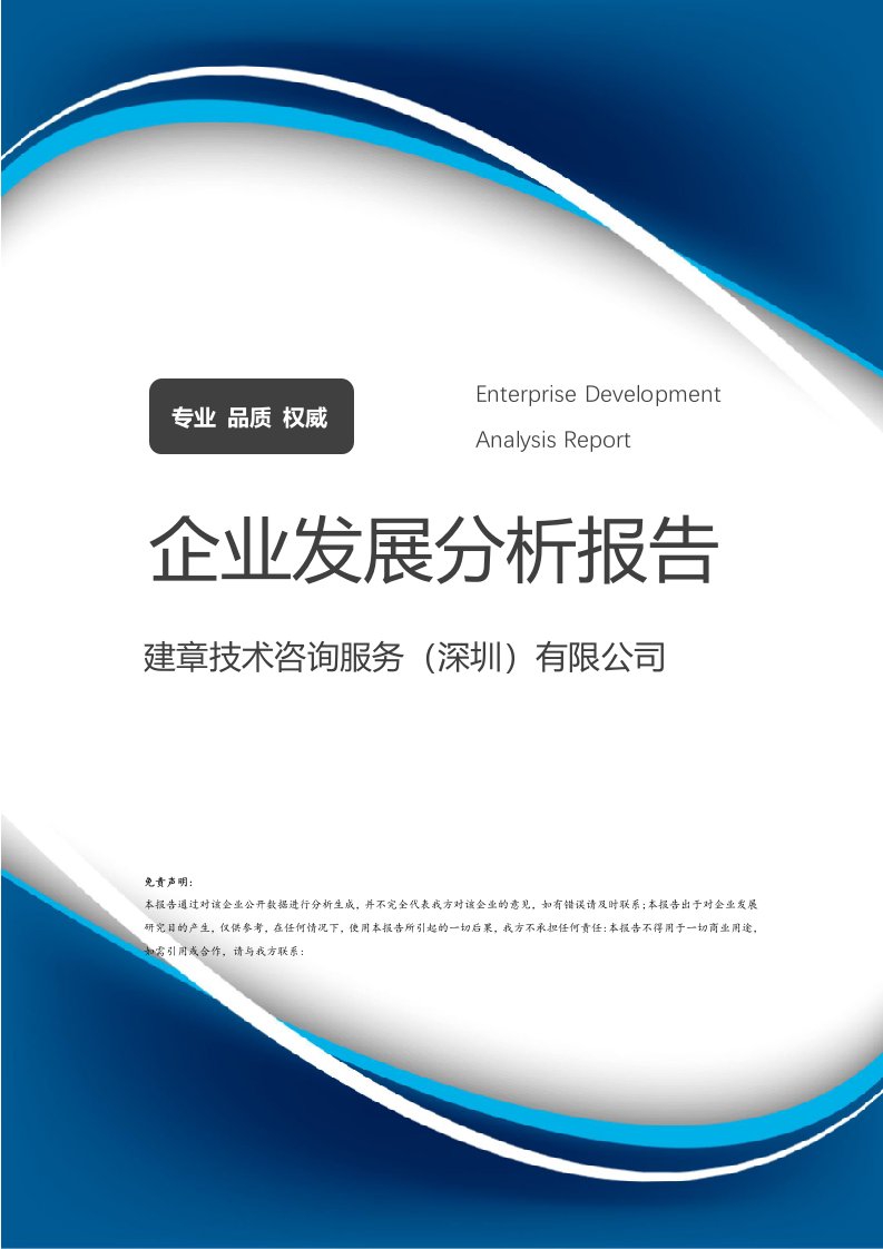 建章技術(shù)咨詢(xún)服務(wù)（深圳）有限公司 企業(yè)發(fā)展分析與技術(shù)咨詢(xún)服務(wù)深度報(bào)告